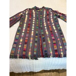 Demetrios High Fashion Vintage Multicolour Woven Aztec Folk Art Kimono Jacket